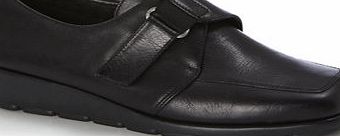 Bhs TLC Wide Fit Black Heavy Velcro Shoes, black