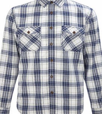 Bhs Trait Cream Mix Cotton Herringbone Checked