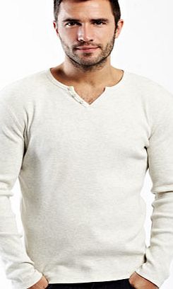 Bhs Trait Oatmeal Cream Long Sleeve Rib Top, Cream