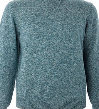 Bhs Turquoise Cotton Twist Crew Neck Jumper, Blue