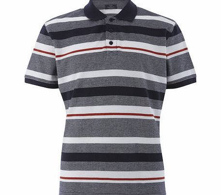 Bhs Varied Stripe Polo Top, Blue BR52P44GNVY