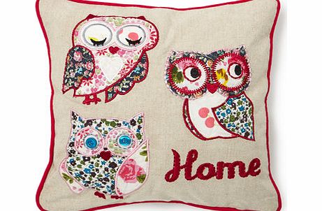 Vintage Chestnut mini owl cushion, multi