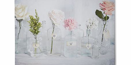 Bhs Vintage Love Bottles Canvas 60x80cm, multi