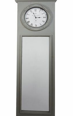 Bhs Vintage soft grey mirror with clock, grey