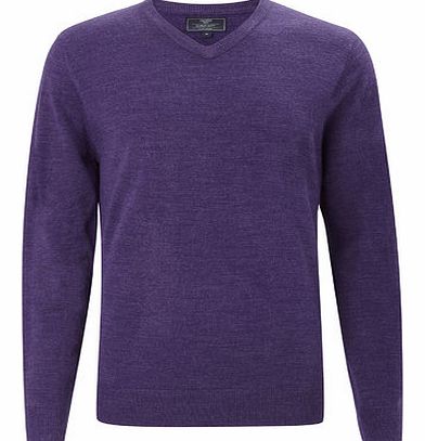 Violet Supersoft V Neck Jumper, Purple BR53A01FPUR