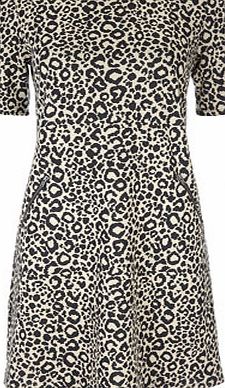 Bhs Wallis Cream Petite Animal Dress, cream