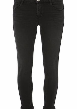 Bhs Washed Black Harper Skinny Roll Up Jeans,