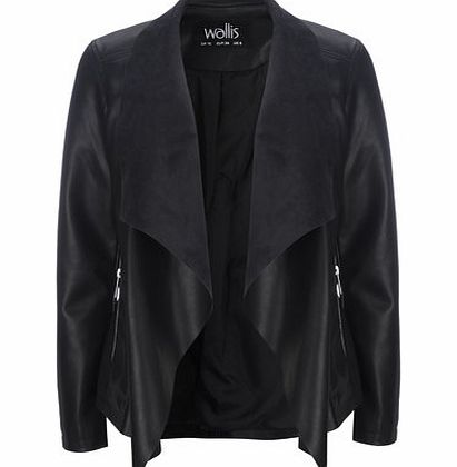 Bhs Waterfall Suede Jacket, black 12034628513