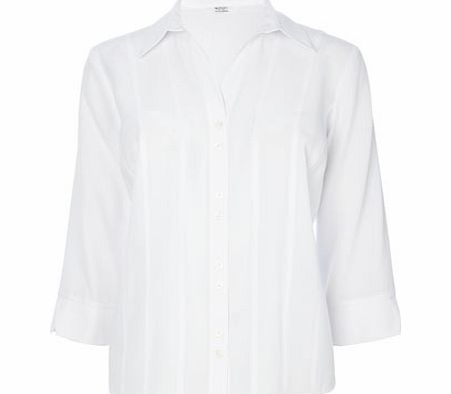 Bhs White 3/4 Sleeve Work Shirt, white 8611840306