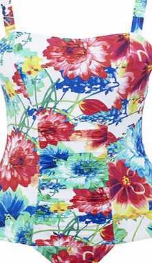 Bhs White And Pink Floral Print Tummy Control