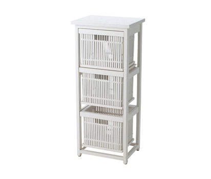 bhs White bamboo 3 tier storage tower