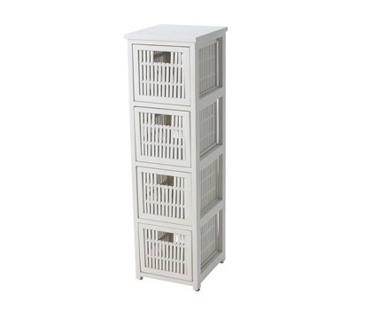 bhs White bamboo 4 drawer tower