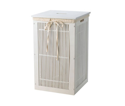 bhs White bamboo laundry bin