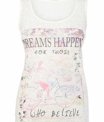 Bhs White Bike Print Burnout Vest, white 2424140306