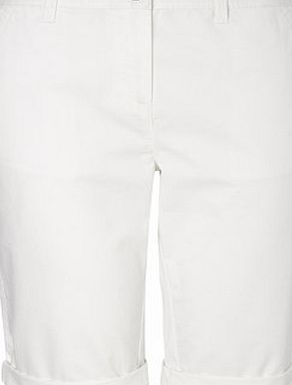 Bhs White Cotton Twill Knee Short, white 2207810001