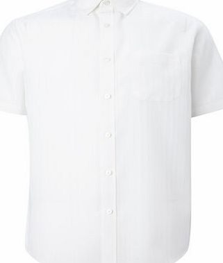 Bhs White Dobby Checked Shirt, White BR51C04FWHT