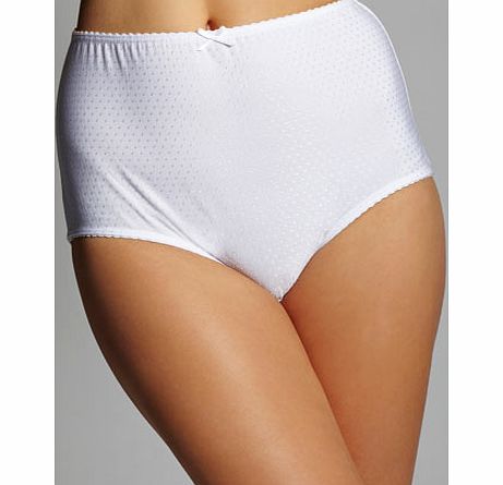 Bhs White Jacquard Spot Full Brief, white 4846520306