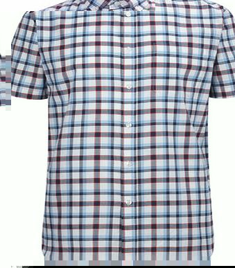 Bhs White Mix Cotton Checked Shirt, White BR51L01GWHT
