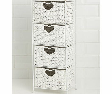 Bhs White Narrow 4 Drawer, white 1927260306