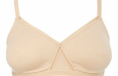 Bhs White/Nude 2 Pack Non-Wired Cotton Cross Over