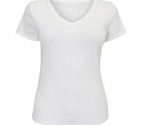 Bhs White Short sleeve Slash Neck Top, white