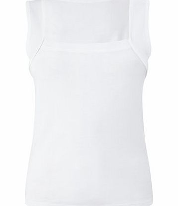 Bhs White Square Neck Vest, white 2424000306