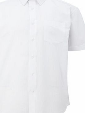 Bhs White Texture Herringbone Stripe Regular Fit