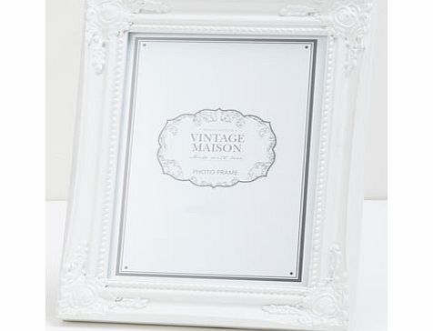 Bhs White vintage style scroll frame 8x10``, white