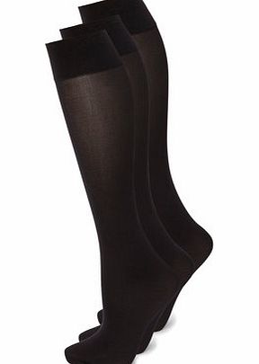 Bhs Womens Black 3 Pack of 40 Denier Ankle Highs,