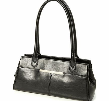 Bhs Womens Black Bar Detail 3 Compartment Bag, black