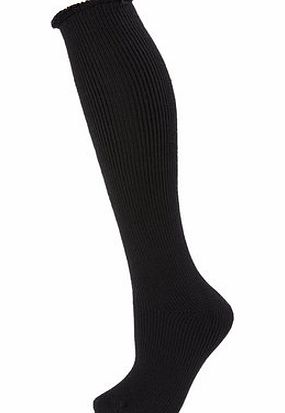 Bhs Womens Black Brushed Thermal Knee High Socks,