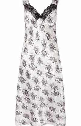 Bhs Womens Black Champagne Print Long Chemise, black