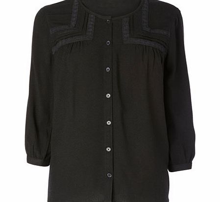 Bhs Womens Black Dobby Blouse, black 3391240137