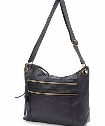 Womens Black Eyelet Slouch Bag, black 3125128513