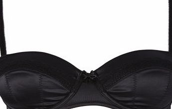 Bhs Womens Black Satin Underwired Bra, black