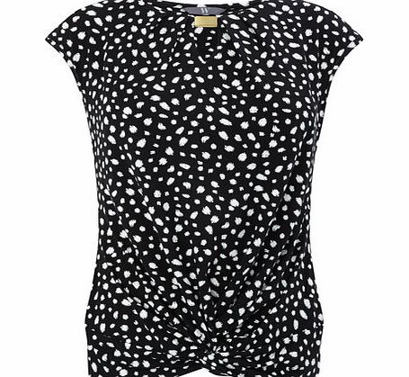 Womens Black Spot Bar Print Top, black spot