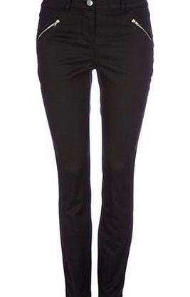 Bhs Womens Black Zip Trousers, black 12027948513