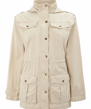 Womens Brave Soul Stone Cotton Parka, stone