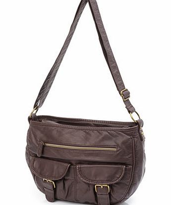 Womens Chocolate Front Pocket Cross Body Bag,