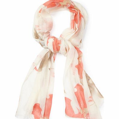 Bhs Womens Cream Multi Oversized Poppy Scarf, cream