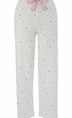 Womens Cream Womens Spot Pyjama Pant, cream