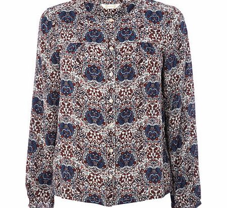 Bhs Womens Folk Print Long Sleeve Blouse, multi