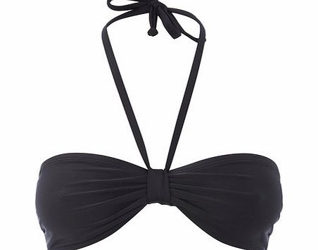 Womens Great Value Plain Black Bandeau Bikini