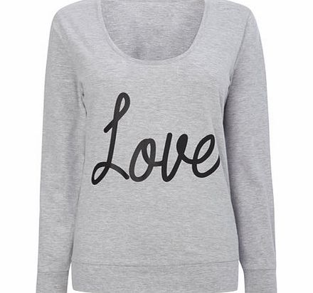 Womens Grey Marl Womens Love Top, grey marl