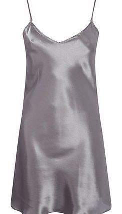 Bhs Womens Grey Satin Reversible Chemise, grey