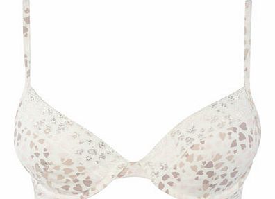 Womens Heart Print Softie T-Shirt Bra, heart