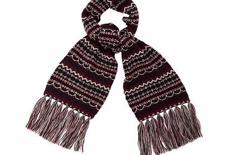 Bhs Womens Ladies Multi Folk Fair Isle Scarf, multi