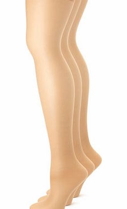 Bhs Womens Natural Tan 3 Pairs 15 Denier Soft Shine