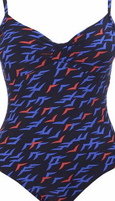 Bhs Womens Navy Great Value Swallow Print Swimsuit,