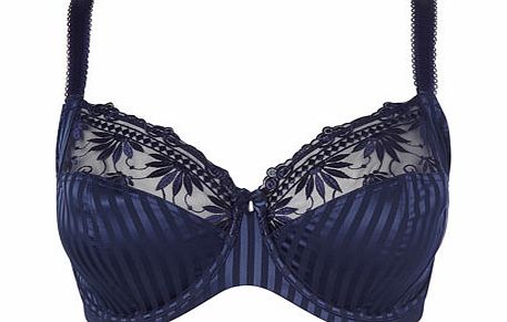 Bhs Womens Navy Satin Stripe Back Smoothing